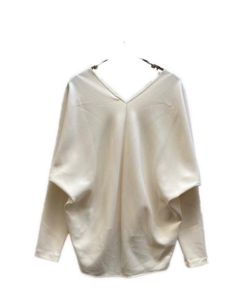 MUSE de Deuxieme Classe（ミューズ ドゥーズィエム クラス）MUSE de Deuxieme Classe (ミューズ ドゥーズィエム クラス) トリアセジョーゼット Vネック プルオーバー ホワイト サイズ:-の古着・服飾アイテム