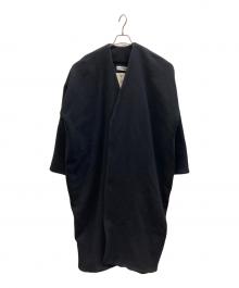いろは（イロハ）の古着「ノーカラーウールコート」｜ブラック