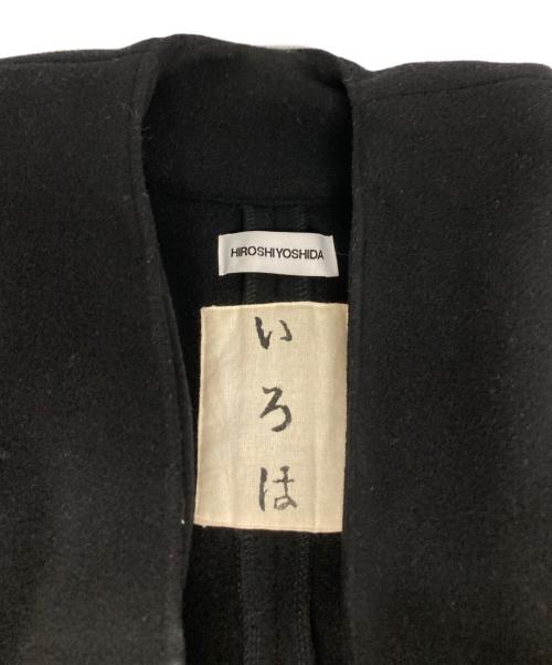 いろは（イロハ）いろは (イロハ) ノーカラーウールコート ブラック サイズ:-の古着・服飾アイテム