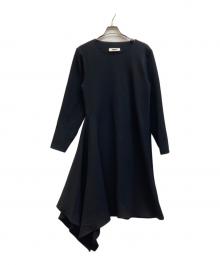 MM6 Maison Margiela（エムエムシックスメゾンマルジェラ）の古着「アシンメトリーL/Sワンピース」｜ブラック