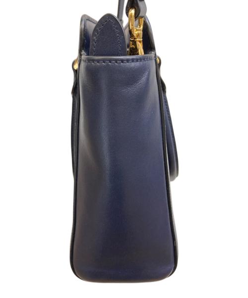 PRADA（プラダ）PRADA (プラダ) SAFFIANO + SOFT C 2WAYハンドバッグ ネイビーの古着・服飾アイテム
