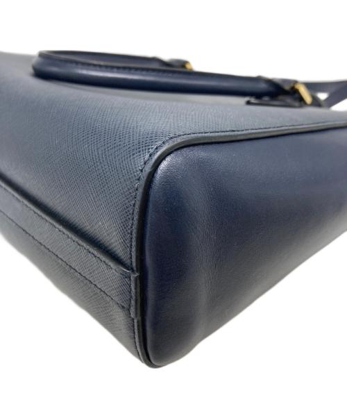 PRADA（プラダ）PRADA (プラダ) SAFFIANO + SOFT C 2WAYハンドバッグ ネイビーの古着・服飾アイテム