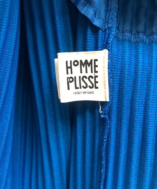 HOMME PLISSE ISSEY MIYAKE（オム プリッセ イッセイ ミヤケ）HOMME PLISSE ISSEY MIYAKE (オム プリッセ イッセイ ミヤケ) プリーツ ダブルジャケット ブルー サイズ:2の古着・服飾アイテム