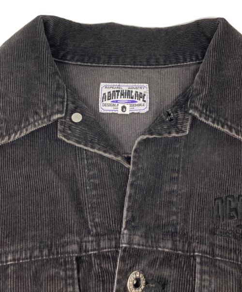 A BATHING APE（ア ベイシング エイプ）A BATHING APE (ア ベイシング エイプ) コーデュロイジャケット ブラック サイズ:Lの古着・服飾アイテム