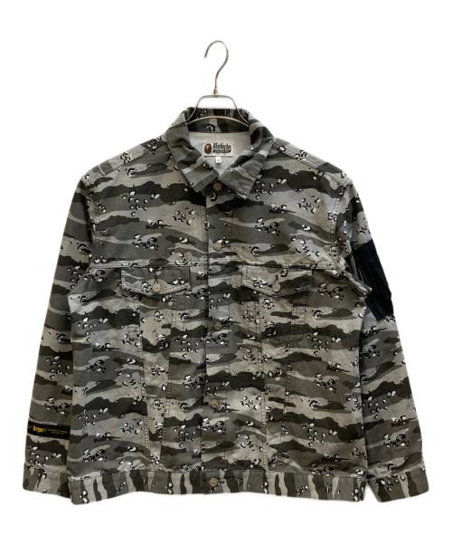 A BATHING APE（ア ベイシング エイプ）A BATHING APE (ア ベイシング エイプ) カモフラ リップストップ ジャケット グレー サイズ:Ⅿの古着・服飾アイテム