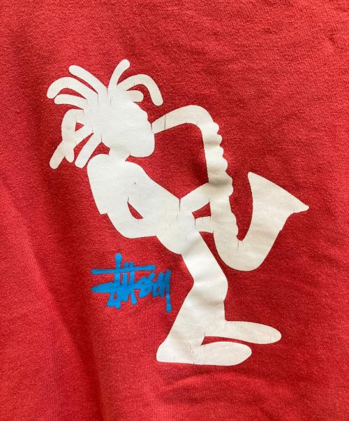 stussy（ステューシー）stussy (ステューシー) シャドーマンプリントスウェット レッド サイズ:Lの古着・服飾アイテム