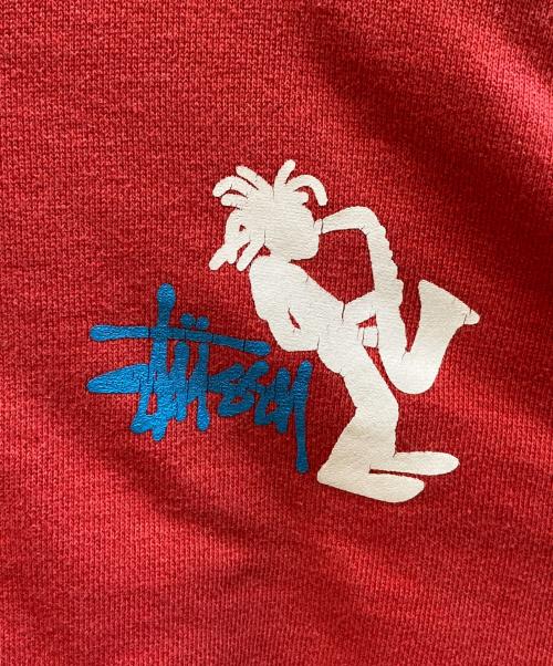 stussy（ステューシー）stussy (ステューシー) シャドーマンプリントスウェット レッド サイズ:Lの古着・服飾アイテム