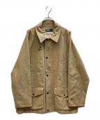 POLO RALPH LAURENポロ・ラルフローレン）の古着「レザー 切り替えハンティングジャケット」｜ベージュ