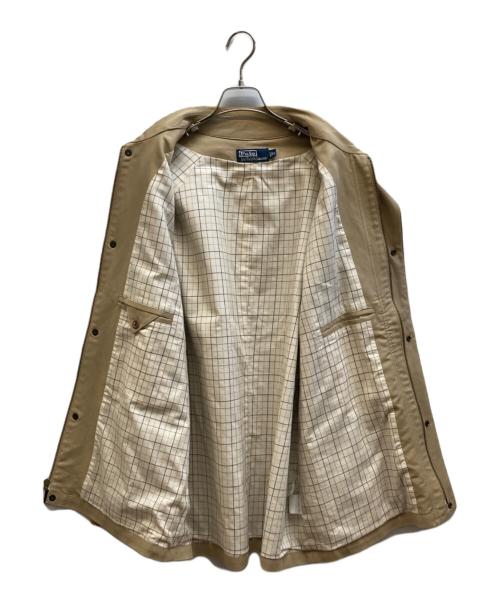 POLO RALPH LAUREN（ポロ・ラルフローレン）POLO RALPH LAUREN (ポロ・ラルフローレン) レザー 切り替えハンティングジャケット ベージュ サイズ:LLの古着・服飾アイテム