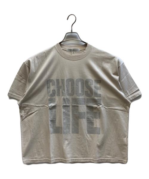 KATHARINE HAMNETT（キャサリンハムネット）KATHARINE HAMNETT (キャサリンハムネット) eclat (エクラ) スローガンTシャツ グレー サイズ:S 未使用品の古着・服飾アイテム