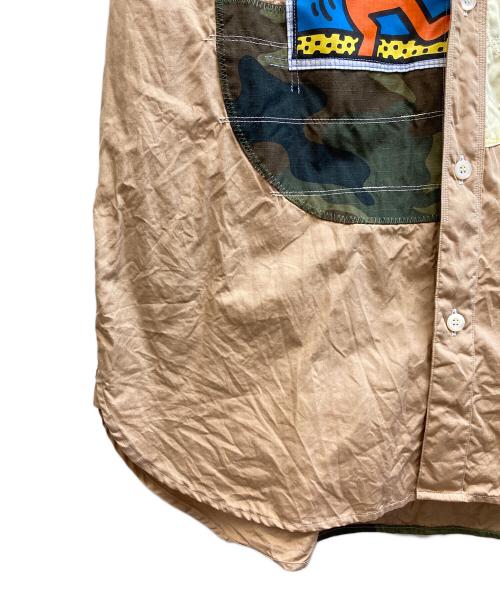 JUNYA WATANABE MAN（ジュンヤワタナベマン）JUNYA WATANABE MAN (ジュンヤワタナベマン) Keith Haring パッチワークシャツ ブラウン サイズ:Ⅿの古着・服飾アイテム