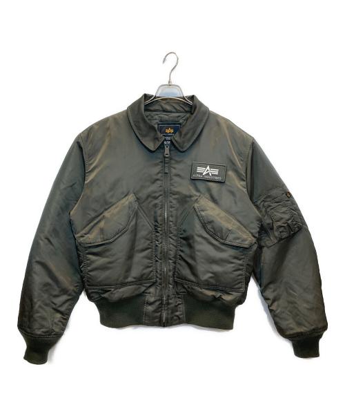ALPHA INDUSTRIES（アルファインダストリーズ）ALPHA INDUSTRIES (アルファインダストリーズ) ヘビーツイル フライト ジャケット カーキ サイズ:Lの古着・服飾アイテム