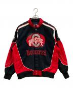 G-Ⅲ Sports by Carl Banksジースリースポーツバイカールバンクス）の古着「スタジャン」｜レッド×ブラック