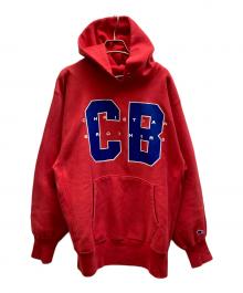 Champion REVERSE WEAVE（チャンピオン リバース ウィーブ）の古着「90s ロゴパーカー」｜レッド