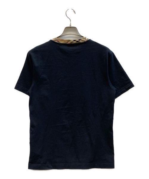 BURBERRY（バーバリー）BURBERRY (バーバリー) Cotton T-Shirt with Check Collar ブラック サイズ:Sの古着・服飾アイテム