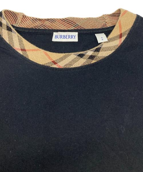 BURBERRY（バーバリー）BURBERRY (バーバリー) Cotton T-Shirt with Check Collar ブラック サイズ:Sの古着・服飾アイテム
