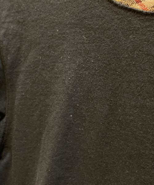 BURBERRY（バーバリー）BURBERRY (バーバリー) Cotton T-Shirt with Check Collar ブラック サイズ:Sの古着・服飾アイテム