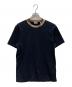 BURBERRY（バーバリー）の古着「Cotton T-Shirt with Check Collar」｜ブラック