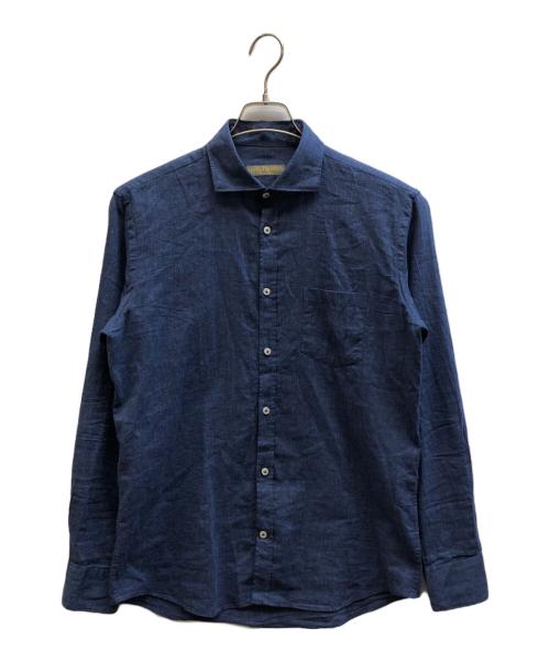 SEEKER GROOVE（シーカーグルーブ）SEEKER GROOVE (シーカーグルーブ) コットンリネンシャツ ブルー サイズ:Ⅿの古着・服飾アイテム
