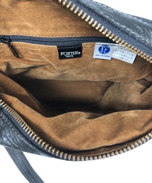 PORTER（ポーター）PORTER (ポーター) トスカーナレザーショルダーバッグ ブラックの古着・服飾アイテム