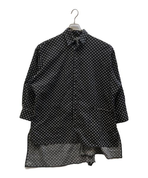 yohji yamamoto+noir（ヨウジヤマモトプリュスノアール）yohji yamamoto+Noir (ヨウジヤマモトプリュスノアール) バックロングドットシャツ ブラック サイズ:1の古着・服飾アイテム