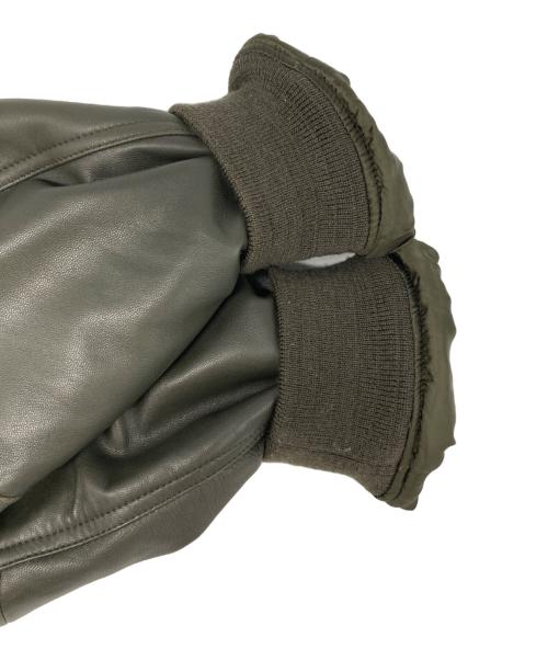 POLO RALPH LAUREN（ポロ・ラルフローレン）POLO RALPH LAUREN (ポロ・ラルフローレン) ラムレザーMA-1ジャケット カーキ サイズ:LLの古着・服飾アイテム