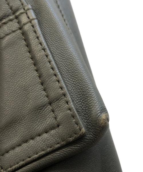 POLO RALPH LAUREN（ポロ・ラルフローレン）POLO RALPH LAUREN (ポロ・ラルフローレン) ラムレザーMA-1ジャケット カーキ サイズ:LLの古着・服飾アイテム