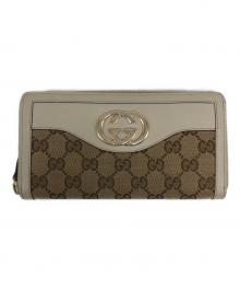 GUCCI（グッチ）の古着「キャンバスロングウォレット」｜ブラウン