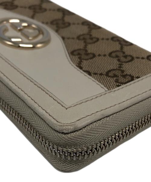 GUCCI（グッチ）GUCCI (グッチ) キャンバスロングウォレット ブラウンの古着・服飾アイテム