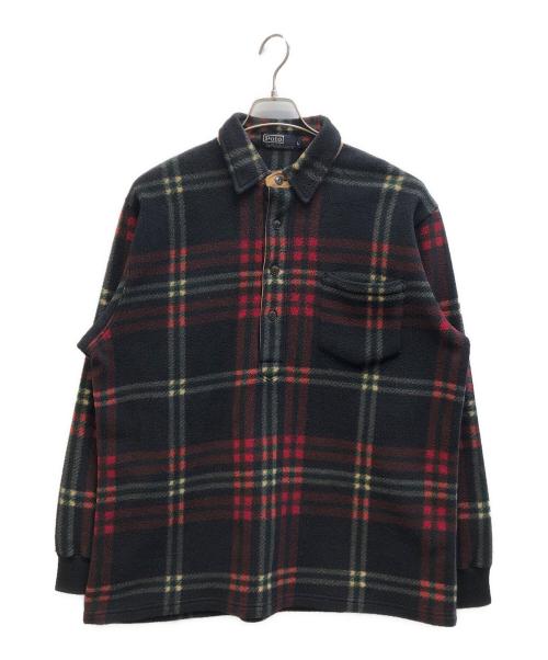 POLO RALPH LAUREN（ポロ・ラルフローレン）POLO RALPH LAUREN (ポロ・ラルフローレン) フリースプルオーバージャケット ブラック サイズ:Lの古着・服飾アイテム