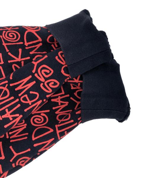 stussy（ステューシー）stussy (ステューシー) ワールドツアー総柄ロゴパーカー レッド×ネイビー サイズ:Ⅿの古着・服飾アイテム