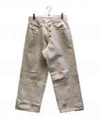 SUGARHILLシュガーヒル）の古着「RAW-EDGE CANVAS DENIM PANTS」｜アイボリー