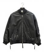 MAISON SPECIAL×ZARAメゾンスペシャル×ザラ）の古着「レザーボンバージャケット」｜ブラック