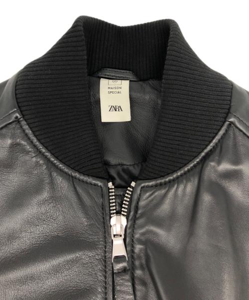 MAISON SPECIAL（メゾンスペシャル）MAISON SPECIAL (メゾンスペシャル) ZARA (ザラ) レザーボンバージャケット ブラック サイズ:Lの古着・服飾アイテム