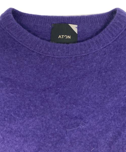 ATON（エイトン）ATON (エイトン) ファーカシミヤクルーネックセーター パープル サイズ:6の古着・服飾アイテム