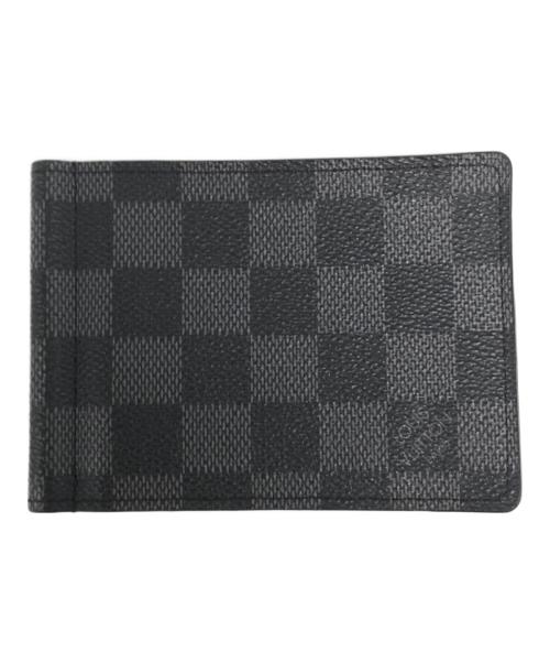 LOUIS VUITTON（ルイ ヴィトン）LOUIS VUITTON (ルイ ヴィトン) ダミエグラフィット ポルトフォイユパンス ノワール マネークリップ ブラックの古着・服飾アイテム