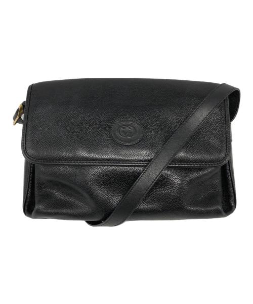 GUCCI（グッチ）GUCCI (グッチ) オールドレザーショルダーバッグ ブラックの古着・服飾アイテム