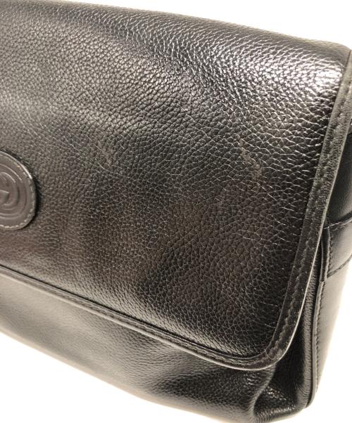 GUCCI（グッチ）GUCCI (グッチ) オールドレザーショルダーバッグ ブラックの古着・服飾アイテム