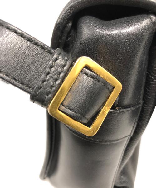 GUCCI（グッチ）GUCCI (グッチ) オールドレザーショルダーバッグ ブラックの古着・服飾アイテム