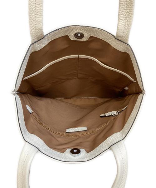 WAKO（ワコー）WAKO (ワコー) レザートートバッグ ホワイトの古着・服飾アイテム