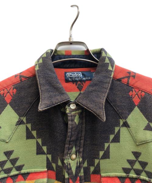 POLO RALPH LAUREN（ポロ・ラルフローレン）POLO RALPH LAUREN (ポロ・ラルフローレン) 総柄シャツ グリーン サイズ:Ⅿの古着・服飾アイテム