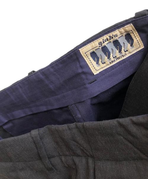 giab's ARCHIVIO（ジャブス アルキヴィオ）giab's ARCHIVIO (ジャブス アルキヴィオ) ウールストレッチ 1プリーツパンツ グレー サイズ:46の古着・服飾アイテム