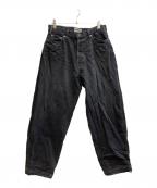 ALOUNDアラウンド）の古着「VENTILATION BLEACH DENIM PANTS」｜ブラック