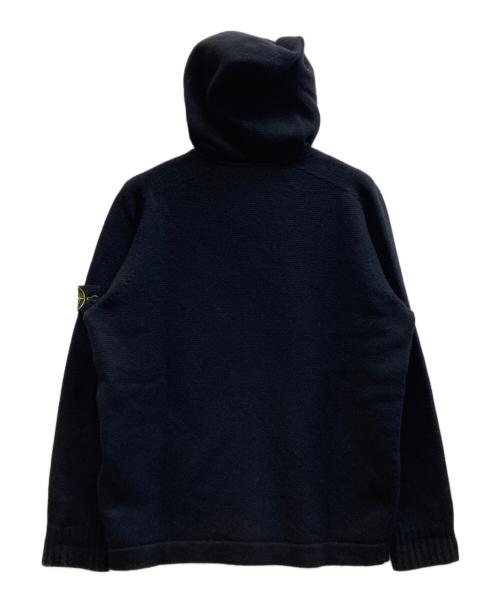 STONE ISLAND（ストーンアイランド）STONE ISLAND (ストーンアイランド) MAGLIA ラムウール フード付き ジップセーター ブラック サイズ:XLの古着・服飾アイテム