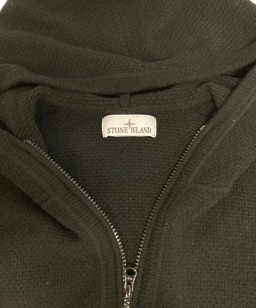 STONE ISLAND（ストーンアイランド）STONE ISLAND (ストーンアイランド) MAGLIA ラムウール フード付き ジップセーター ブラック サイズ:XLの古着・服飾アイテム