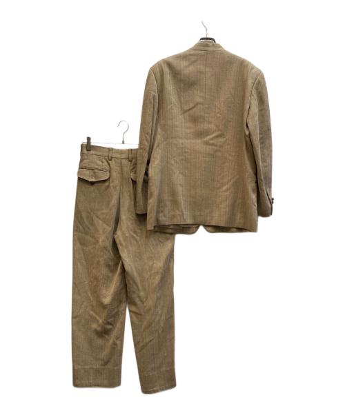 ISSEY MIYAKE MEN（イッセイミヤケメン）ISSEY MIYAKE MEN (イッセイミヤケメン) シルク ヘリンボーン ネップ マオカラーセットアップスーツ ベージュ サイズ:Sの古着・服飾アイテム