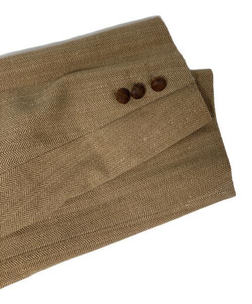 ISSEY MIYAKE MEN（イッセイミヤケメン）ISSEY MIYAKE MEN (イッセイミヤケメン) シルク ヘリンボーン ネップ マオカラーセットアップスーツ ベージュ サイズ:Sの古着・服飾アイテム