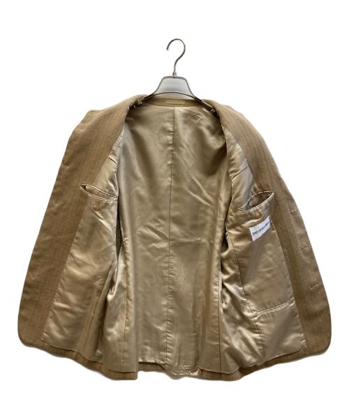 ISSEY MIYAKE MEN（イッセイミヤケメン）ISSEY MIYAKE MEN (イッセイミヤケメン) シルク ヘリンボーン ネップ マオカラーセットアップスーツ ベージュ サイズ:Sの古着・服飾アイテム