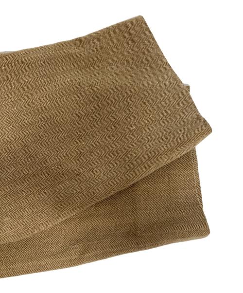 ISSEY MIYAKE MEN（イッセイミヤケメン）ISSEY MIYAKE MEN (イッセイミヤケメン) シルク ヘリンボーン ネップ マオカラーセットアップスーツ ベージュ サイズ:Sの古着・服飾アイテム