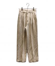 FARAH（ファーラー）の古着「スリータックワイドパンツ」｜ベージュ